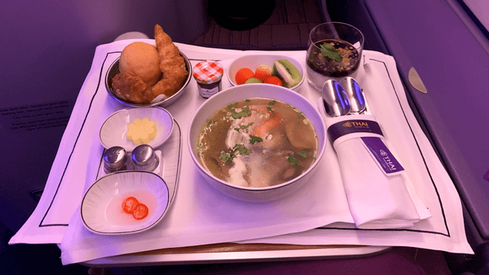 อาหารบนเครื่อง Business class การบินไทย